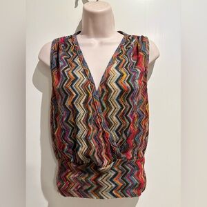 Colorful Chevron Pattern Sleeveless Top